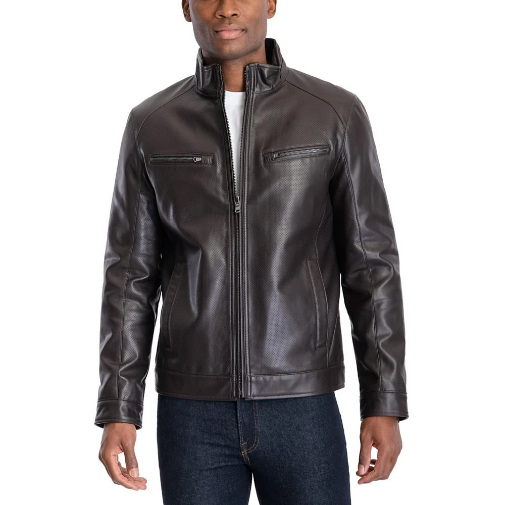 商品Michael Kors|Men's Perforated Faux Leather Moto Jacket, Created for Macy's,价格¥1004,第4张图片详细描述