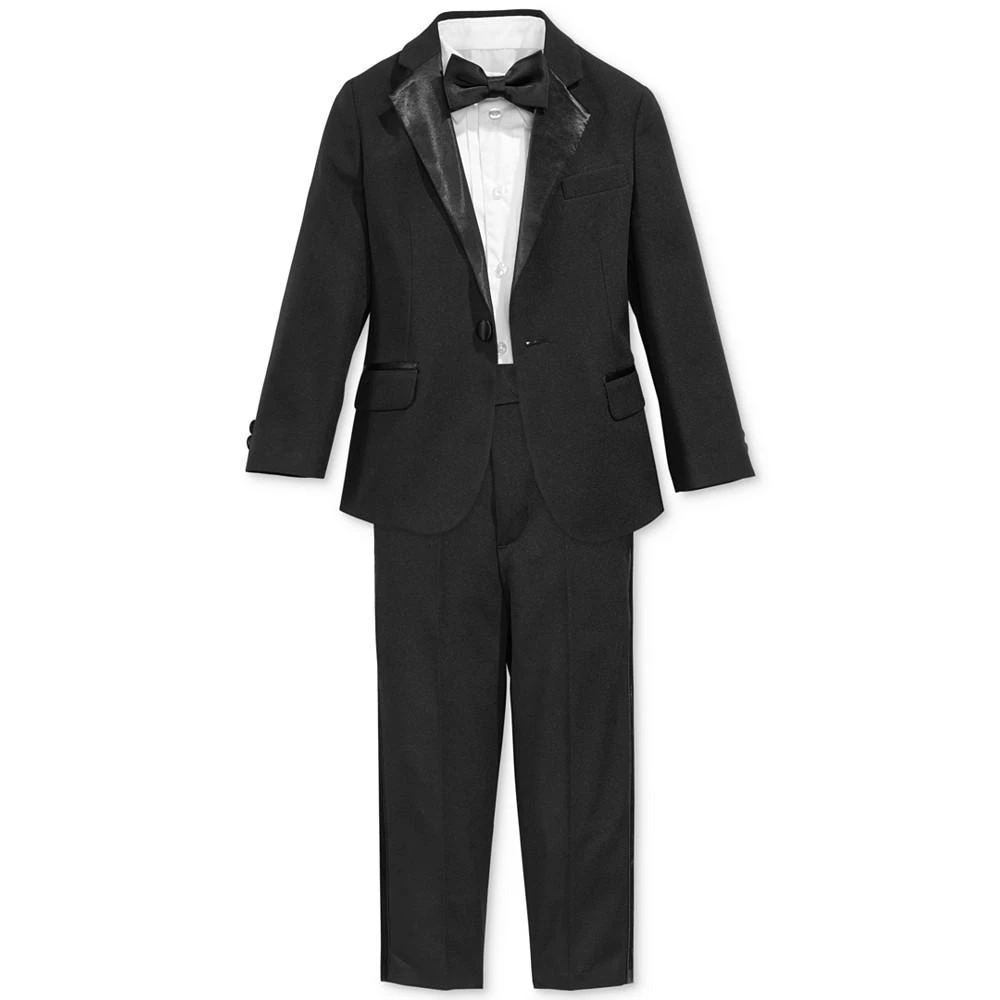 商品Nautica|4-Piece Tuxedo Suit, Shirt & Bowtie, Little Boys,价格¥422,第2张图片详细描述