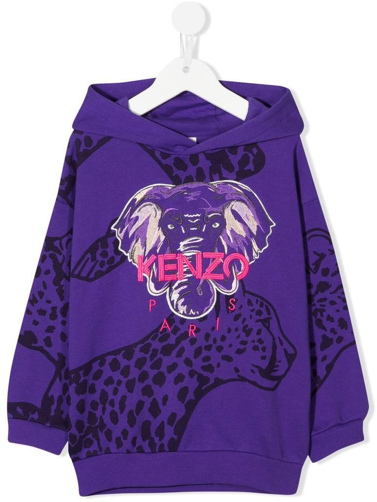 商品Kenzo|Kenzo Kids Violet Cotton Hoodie,价格¥1102,第1张图片