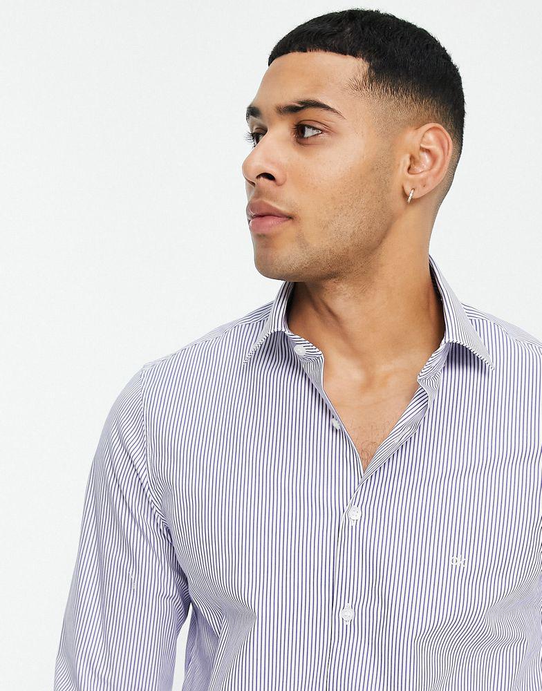 Calvin Klein slim fit shirt in blue商品第1张图片规格展示