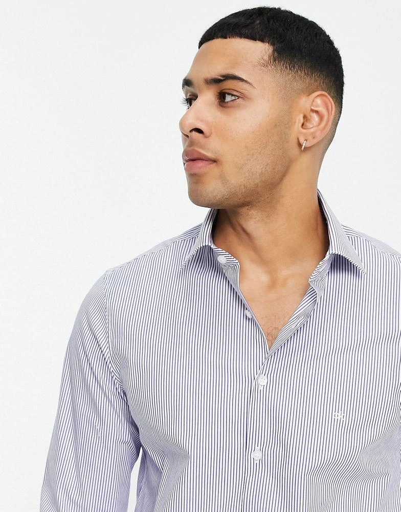 商品Calvin Klein|Calvin Klein slim fit shirt in blue,价格¥501,第1张图片