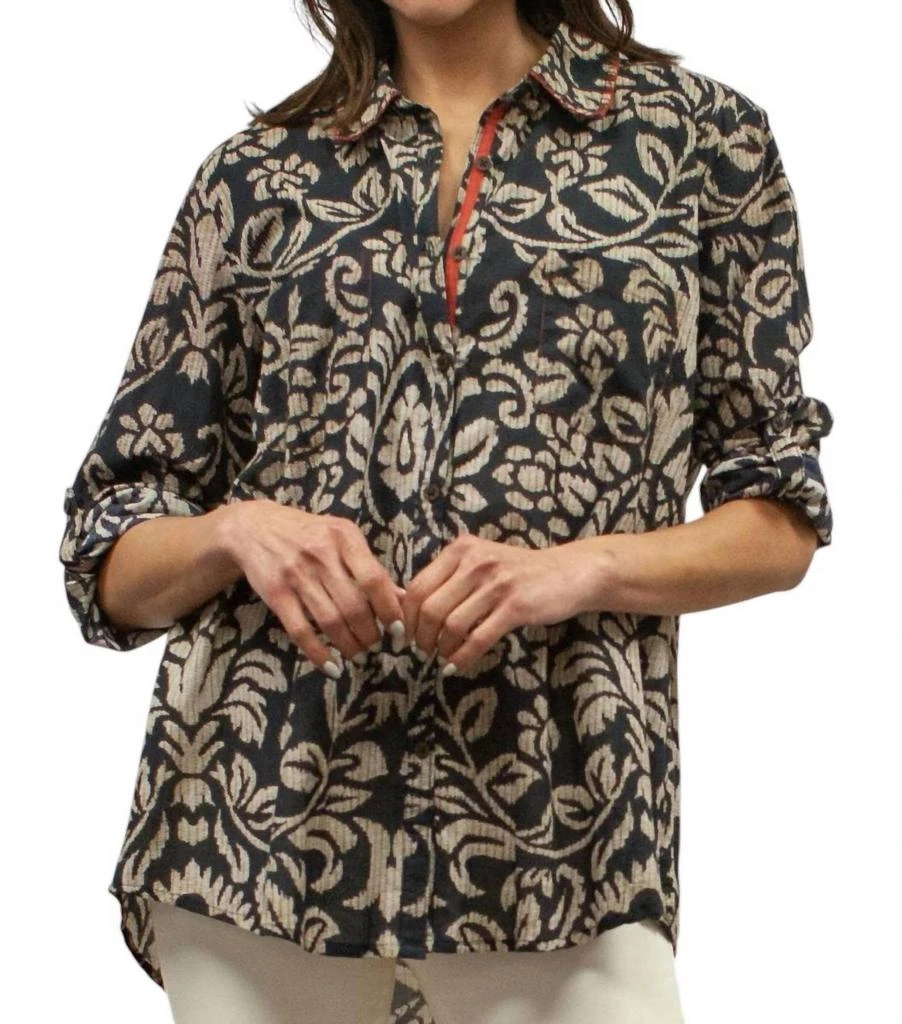 商品Caite & Kyla|Milena Shirt In Navy,价格¥473,第1张图片