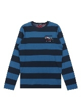 PAUL&SHARK 男士蓝黑条纹棉质长袖T恤 I14P1010-327商品第1张图片规格展示
