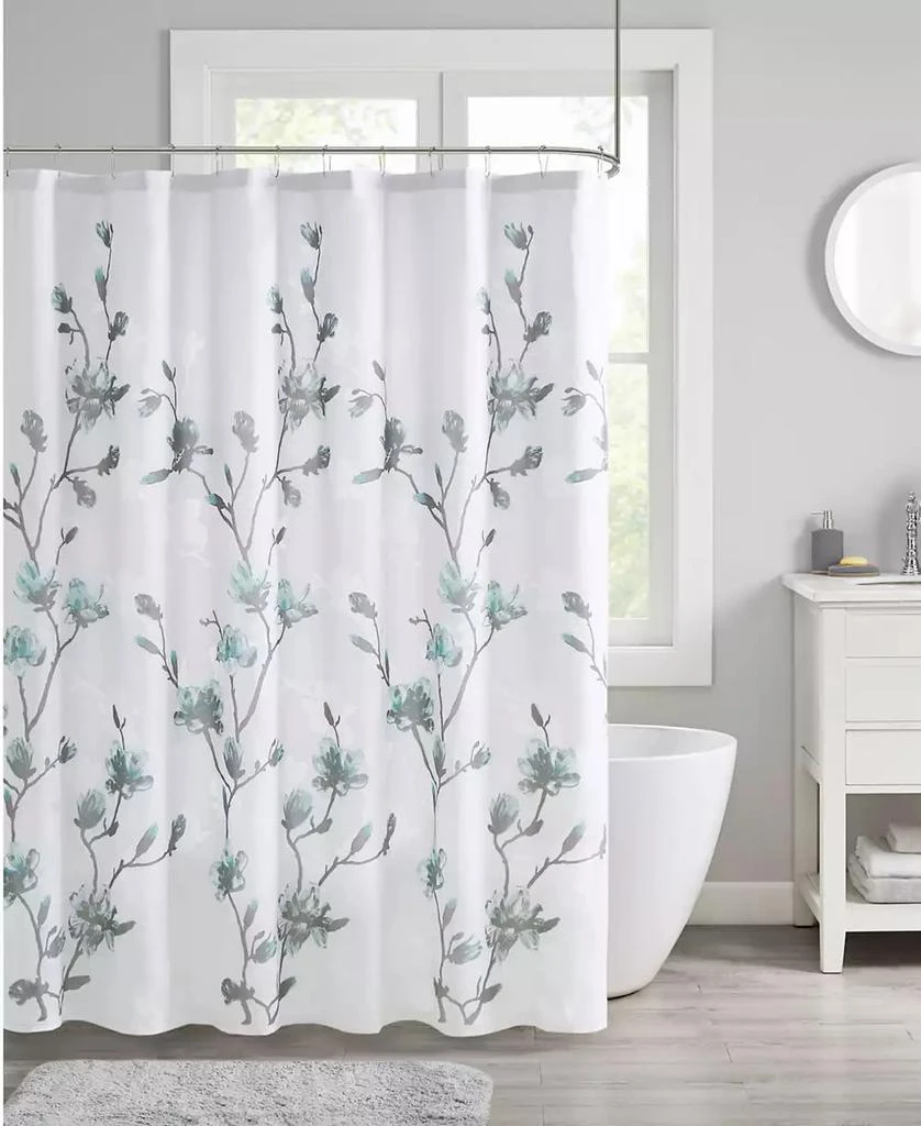 商品Madison Park|Magnolia Floral Printed Burnout Shower Curtain, 72" x 72",价格¥328,第2张图片详细描述