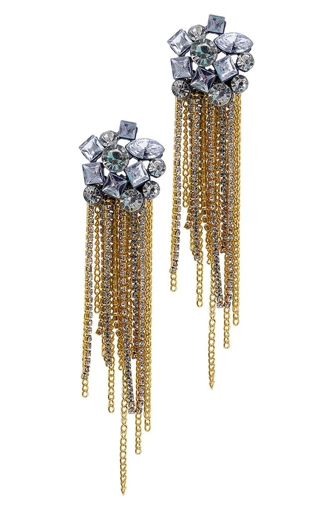 商品ADORNIA|Multishape CZ Cluster & Chain Fringe Drop Earrings,价格¥187,第1张图片