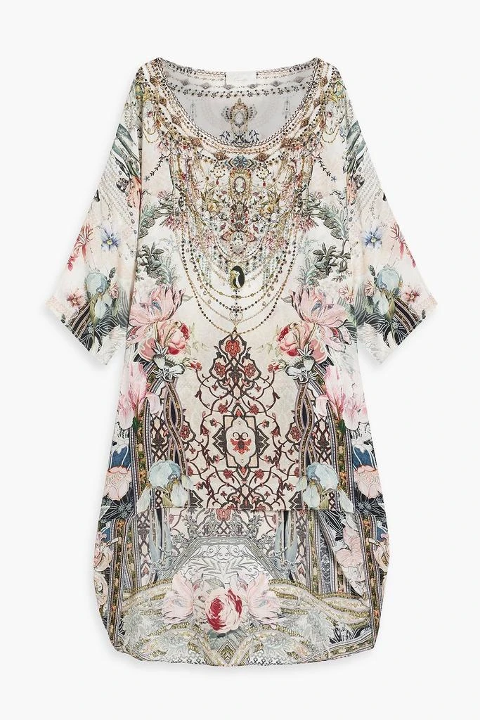 商品Camilla|Cape-effect embellished printed silk de chine dress,价格¥2485,第1张图片