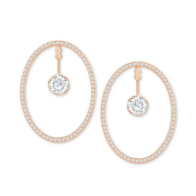 商品Swarovski|Rose Gold-Tone Crystal & Pavé Convertible Drop Hoop Earrings,价格¥667,第1张图片