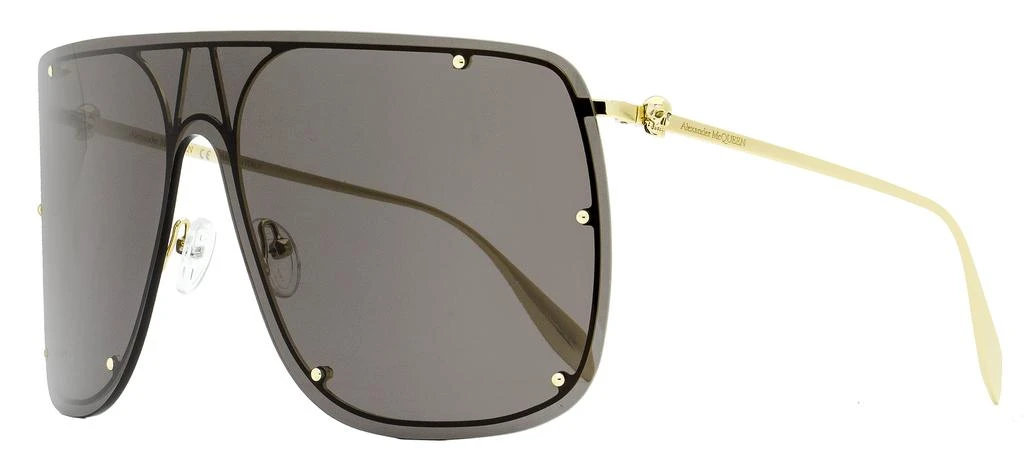 商品Alexander McQueen|Alexander McQueen Unisex Mask Sunglasses AM0313S 001 Gold 99mm,价格¥2375,第1张图片