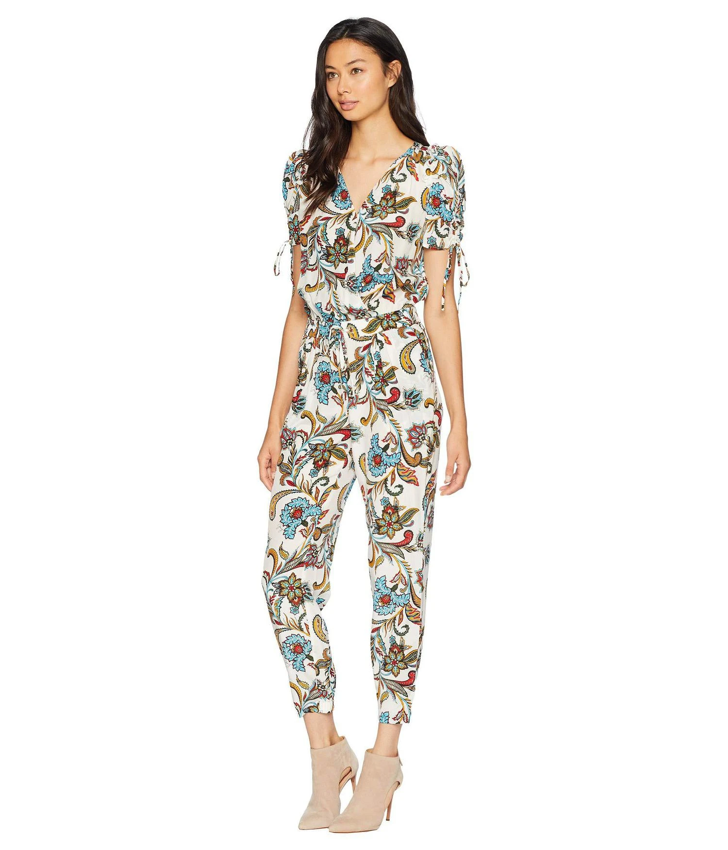 商品Juicy Couture|Ornate Floral Paisley Silk Jumpsuit,价格¥426,第2张图片详细描述