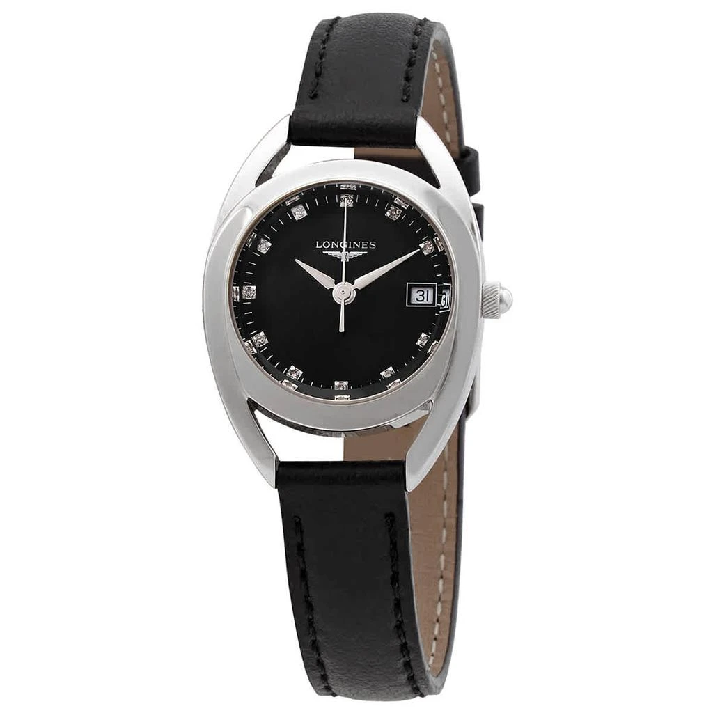 商品Longines|Equestrian Quartz Diamond Black Dial Ladies Watch L6.136.4.57.0,价格¥4025,第1张图片