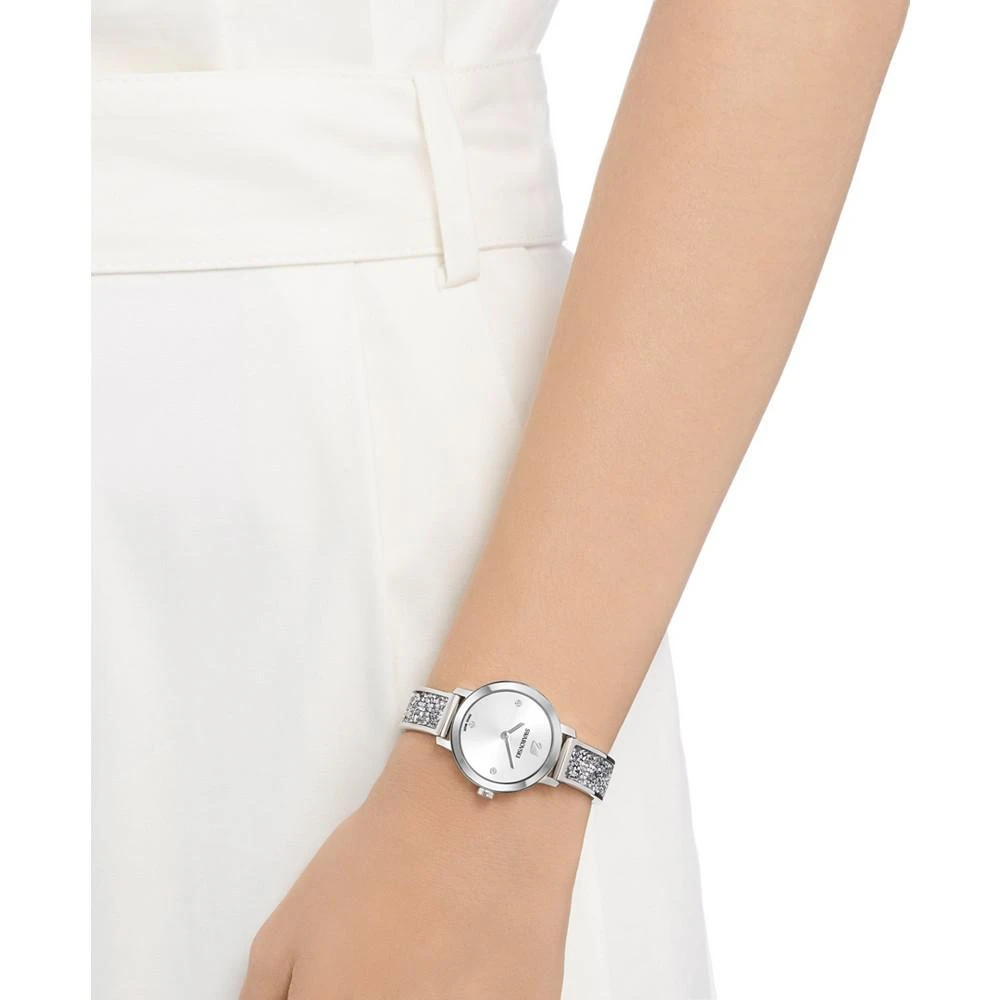 商品Swarovski|Women's Swiss Cosmic Rock Crystal Silver-Tone Bracelet Watch 29mm,价格¥2029,第2张图片详细描述