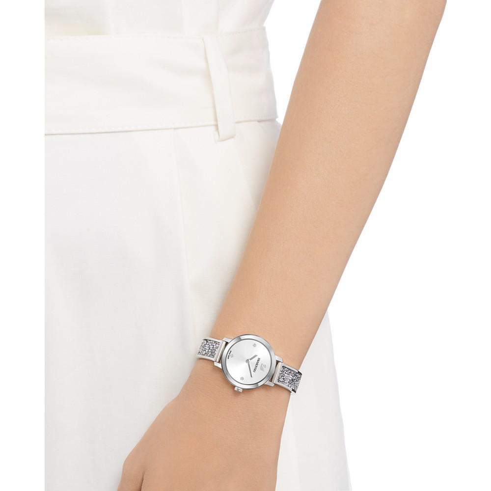 商品Swarovski|Women's Swiss Cosmic Rock Crystal Silver-Tone Bracelet Watch 29mm,价格¥2442,第4张图片详细描述