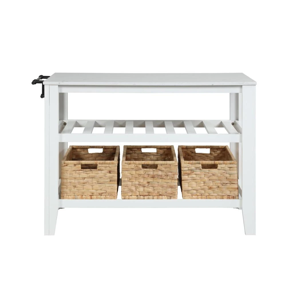 商品Simplie Fun|Sezye Kitchen Island in White Finish,价格¥9689,第3张图片详细描述