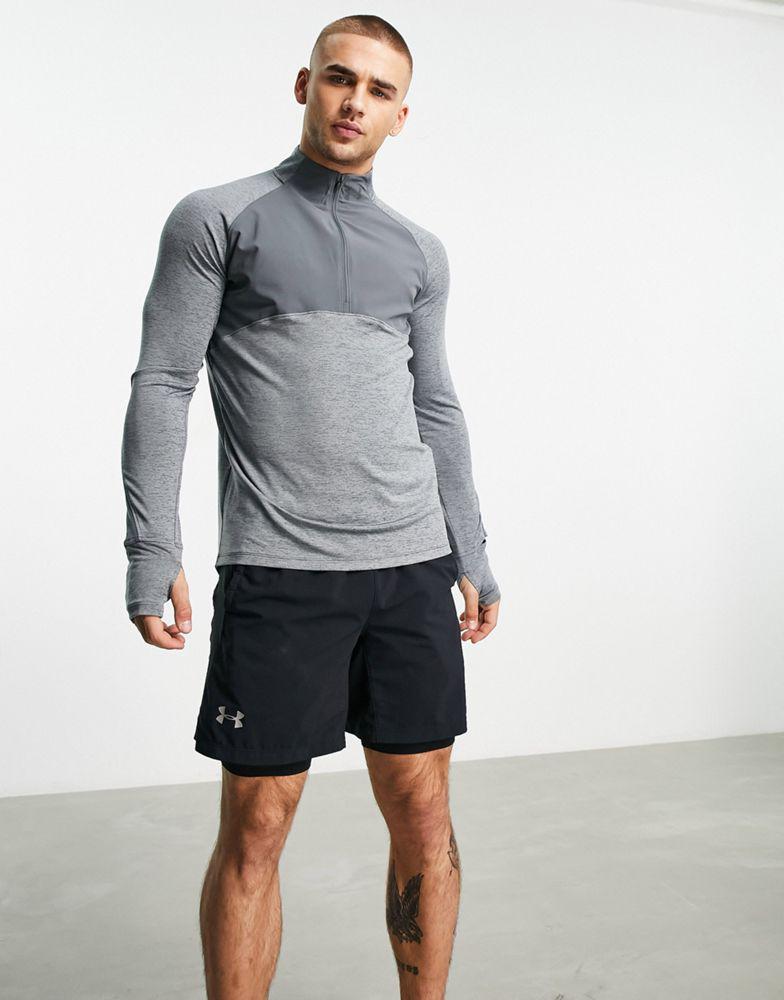 商品Under Armour|Under Armour Run Qualifier 2.0 1/2 zip top in grey,价格¥298,第4张图片详细描述