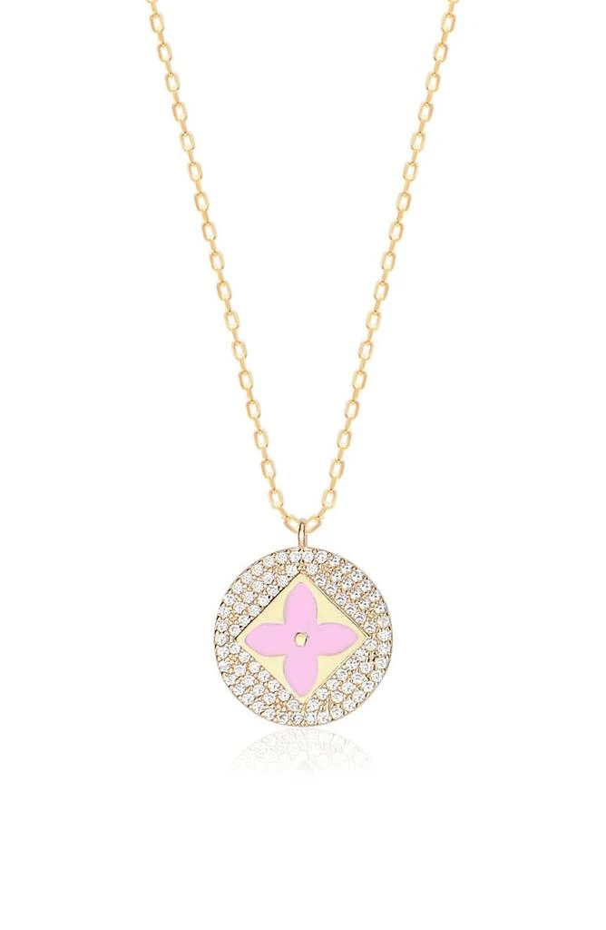 商品Gabi Rielle|14K Gold Vermeil Enamel & CZ Clover Pendant Necklace,价格¥494,第1张图片