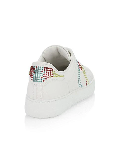 商品Salvatore Ferragamo|Pierre Logo Studded Leather Sneakers,价格¥3120,第3张图片详细描述