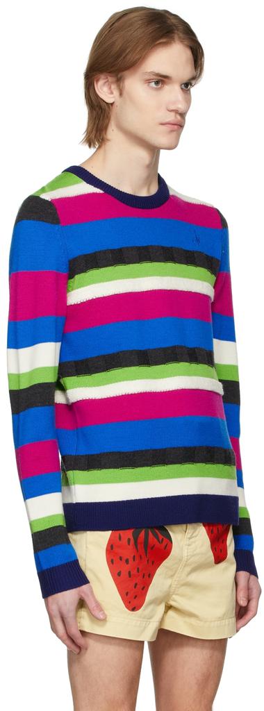 Multicolor Merino Wool Striped Sweater商品第2张图片规格展示