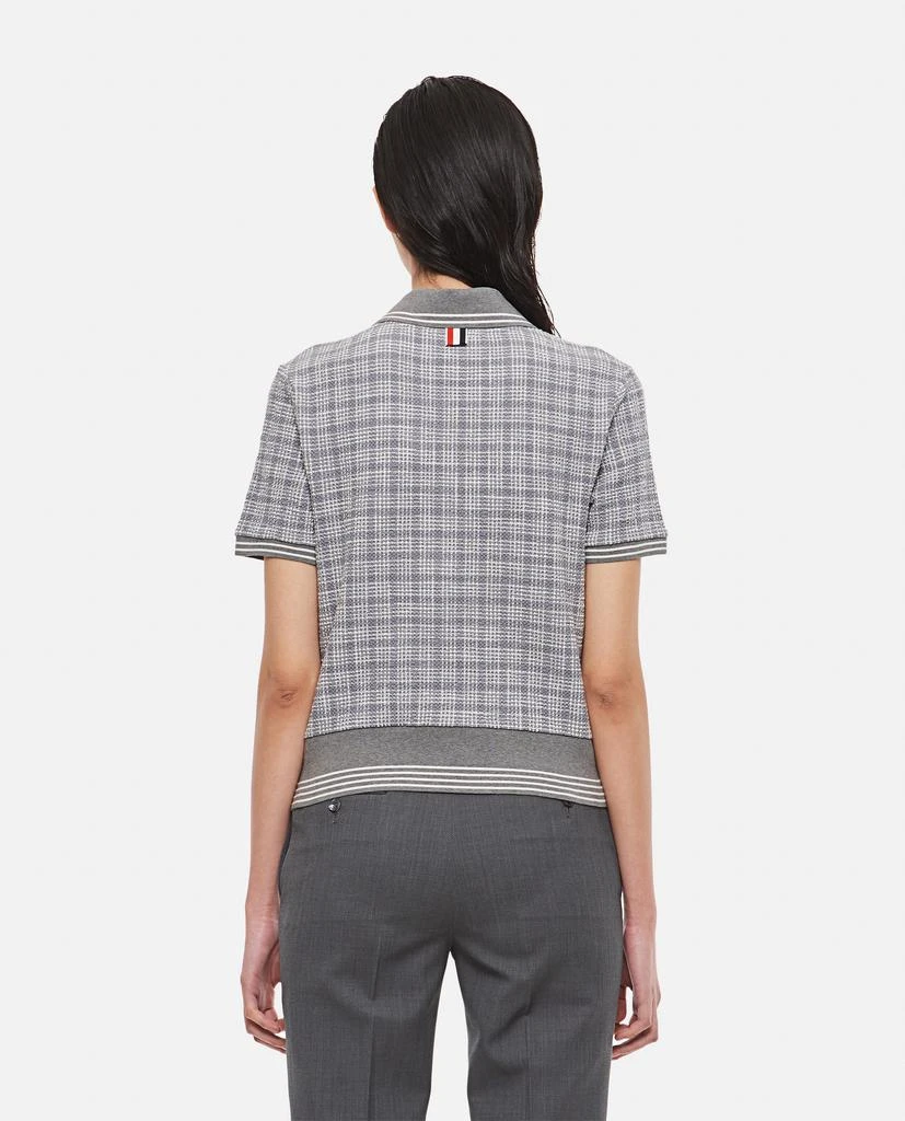 商品Thom Browne|Thom Browne CHECK TEXTURED COTTON TWEED POLO size 38,价格¥2668,第3张图片详细描述