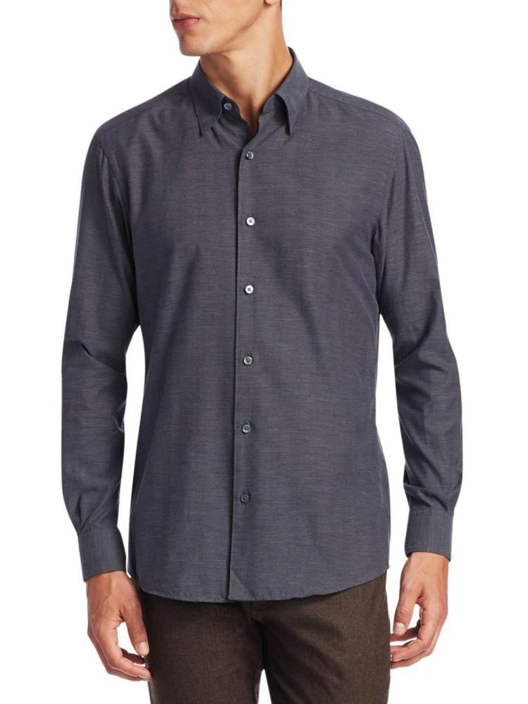 商品Zegna|Basic Cotton Casual Button-Down Shirt,价格¥1393,第1张图片