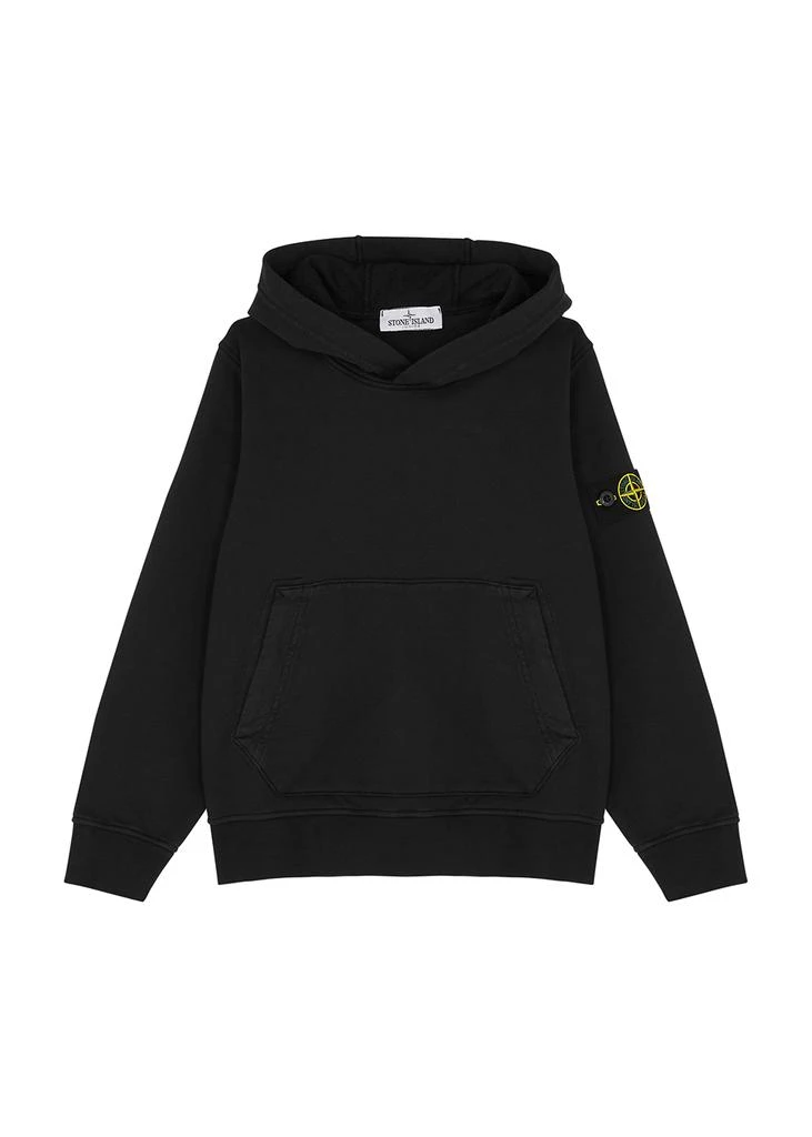 商品Stone Island|KIDS Black hooded cotton sweatshirt (6-8 years),价格¥1417,第1张图片