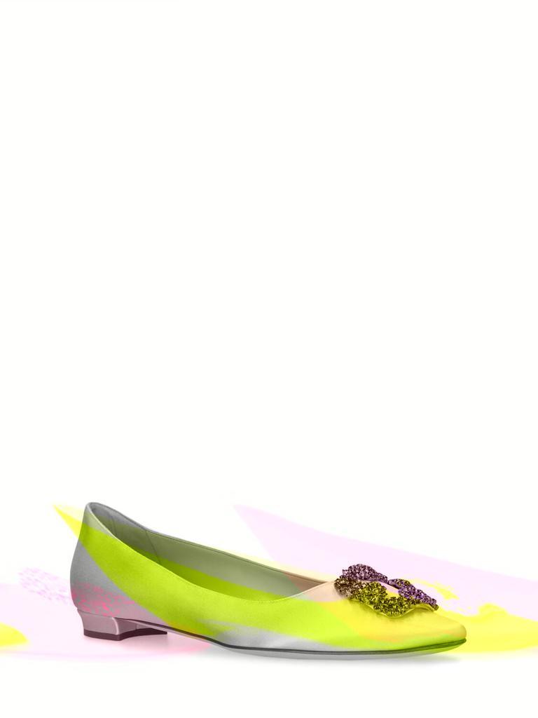 商品Manolo Blahnik|10mm Hangisi Satin Flats,价格¥8807,第2张图片详细描述