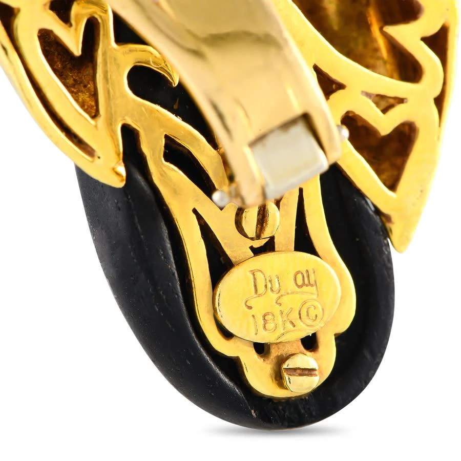 商品[二手商品] Henry Dunay|Pre-Owned Henry Dunay 18K Yellow Gold Ebony Clip On Earrings,价格¥32399,第3张图片详细描述