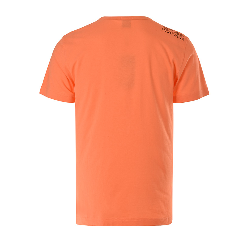 Hugo Boss 雨果博斯 男士橙色纯色款棉质短袖T恤 TEE-181-6415-644商品第3张图片规格展示