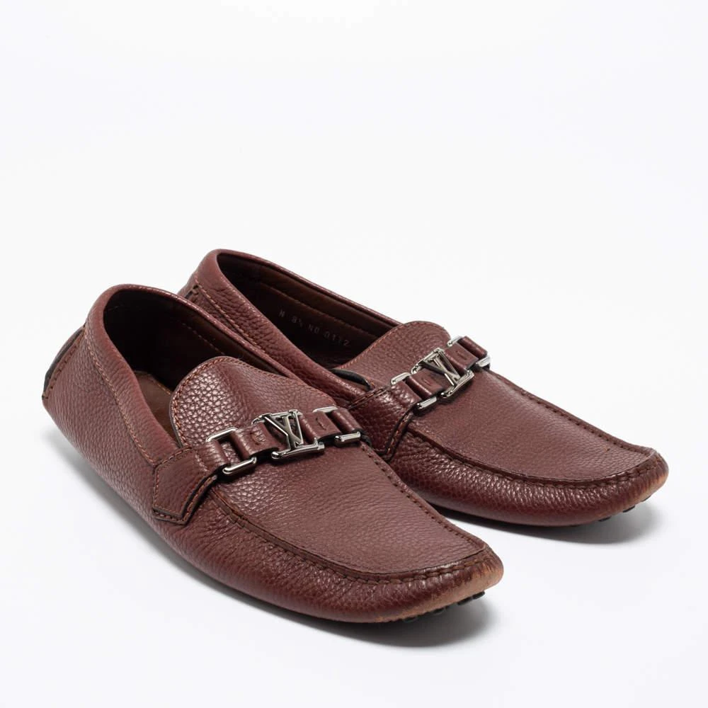 商品[二手商品] Louis Vuitton|Louis Vuitton Burgundy Leather Hockenheim Loafers Size 42.5 ,价格¥2552,第4张图片详细描述