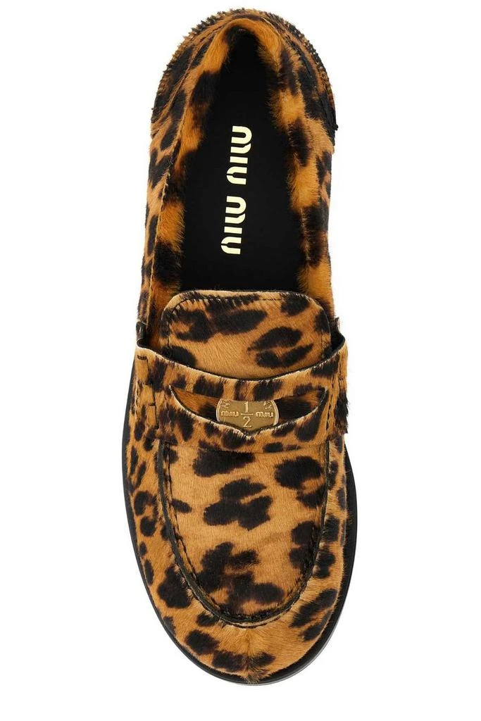 商品Miu Miu|Miu Miu Animal-Printed Round-Toe Loafers,价格¥6177,第3张图片详细描述