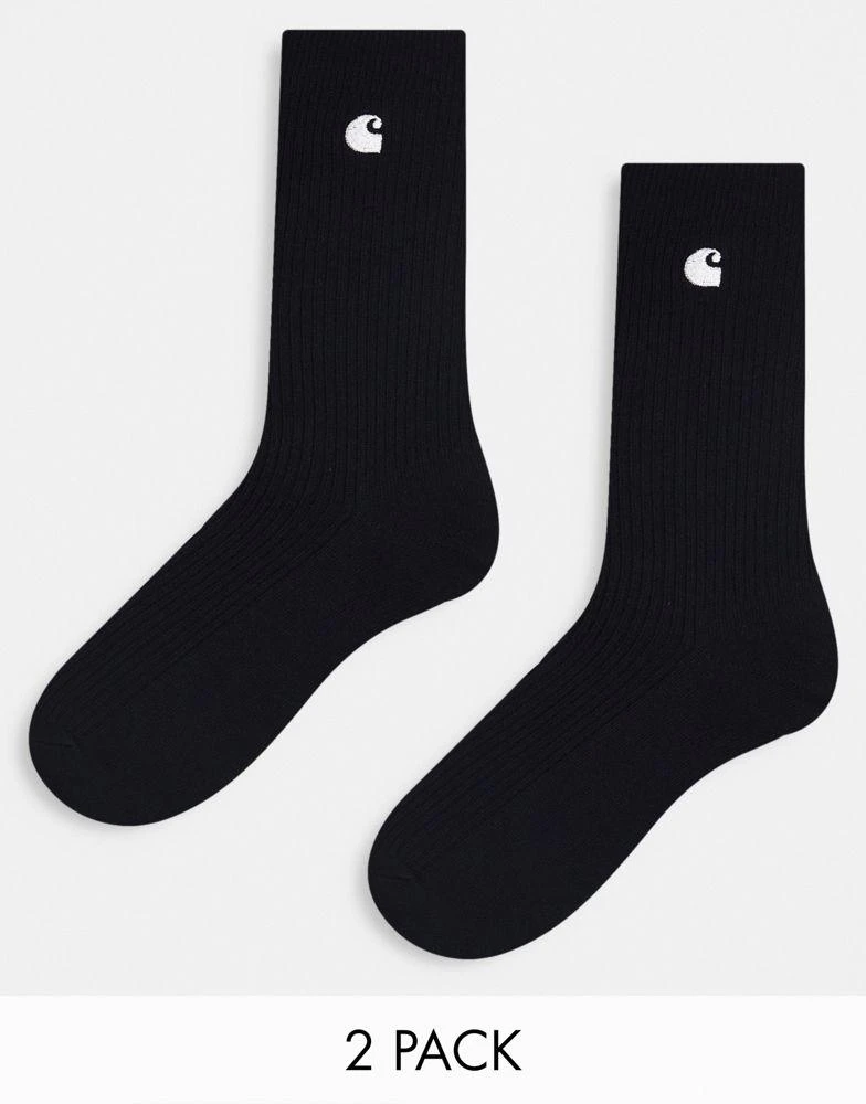 商品Carhartt WIP|Carhartt WIP madison 2 pack socks in black,价格¥243,第1张图片
