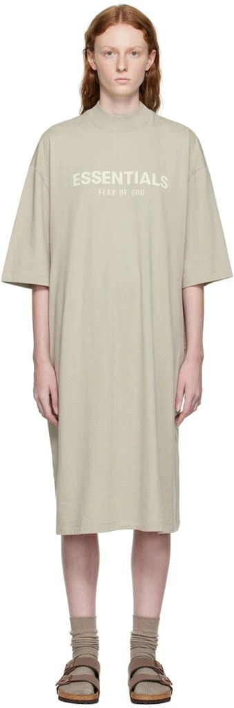 商品Essentials|Gray Short Sleeve Midi Dress,价格¥563,第1张图片