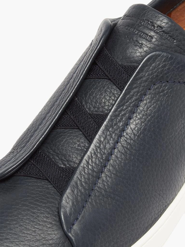 商品Zegna|Triple Stitch grained-leather trainers,价格¥4407,第2张图片详细描述