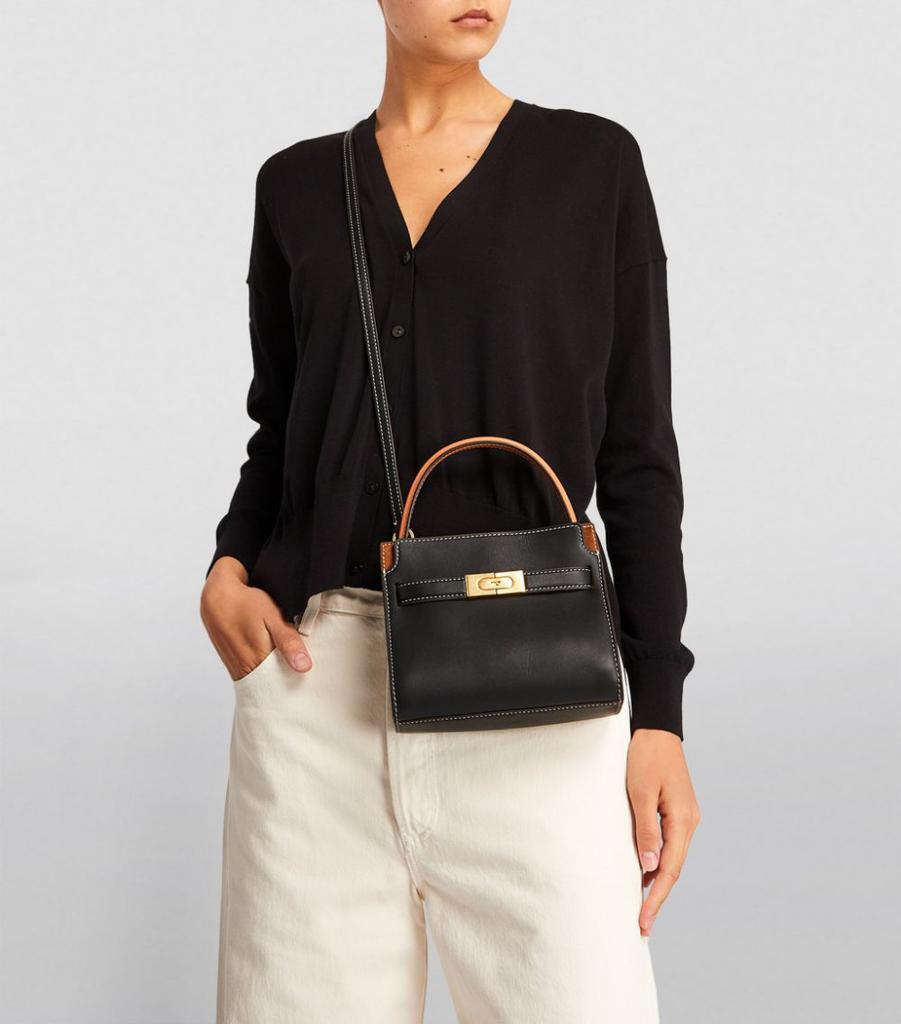 商品Tory Burch|Petite Leather Lee Radziwill Double Top-Handle Bag,价格¥4968,第4张图片详细描述