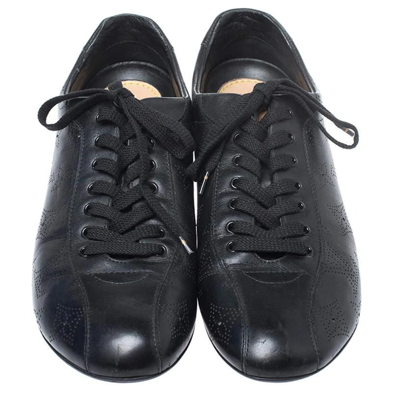 商品[二手商品] Louis Vuitton|Louis Vuitton Black Mahina Leather Low Top Sneakers Size 39.5,价格¥3957,第3张图片详细描述