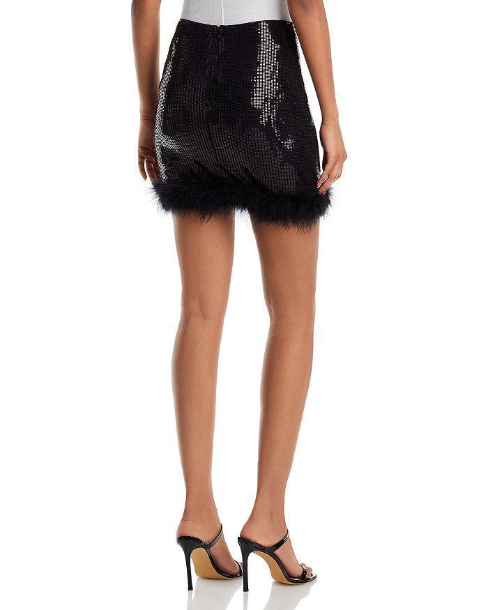 商品AQUA|Sequin Feather Embellished Mini Skirt - 100% Exclusive,价格¥632,第5张图片详细描述