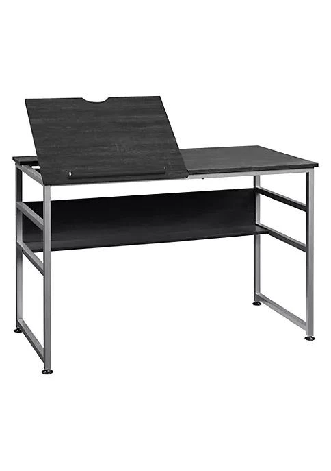 商品HOMCOM|Drafting Table Adjustable Drawing Desk Multifunctional Writing Desk With 15 Level Tiltable Tabletop And Storage Shelf For Home Office Black,价格¥1388,第1张图片