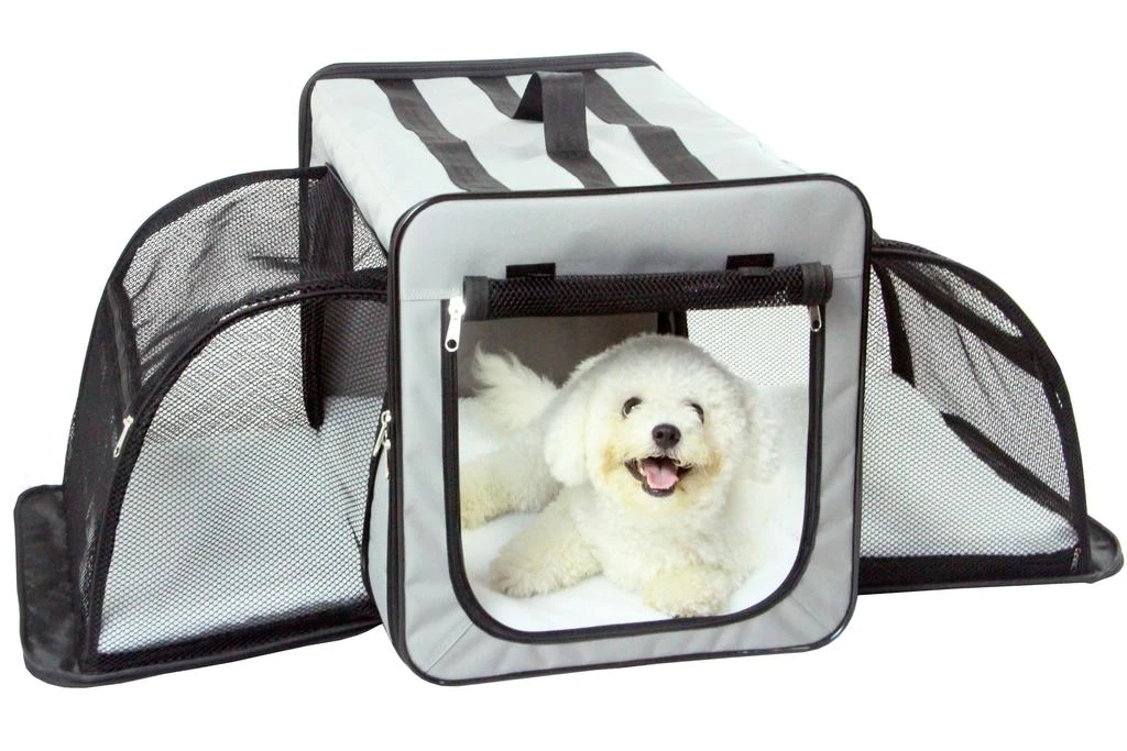 Pet Life  'Capacious' Dual-Sided Expandable Spacious Wire Folding Collapsible Lightweight Pet Dog Crate Carrier House 商品