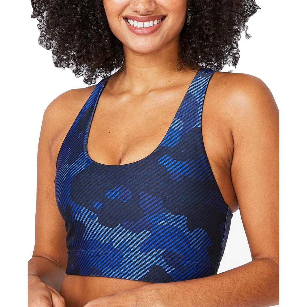 商品Terez|Terez Women's Printed Reversible Scoopneck Racerback Activewear Sports Bra,价格¥54,第1张图片