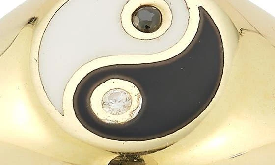 商品Sphera Milano|14K Gold Plate CZ Yin & Yang Signet Ring,价格¥284,第3张图片详细描述
