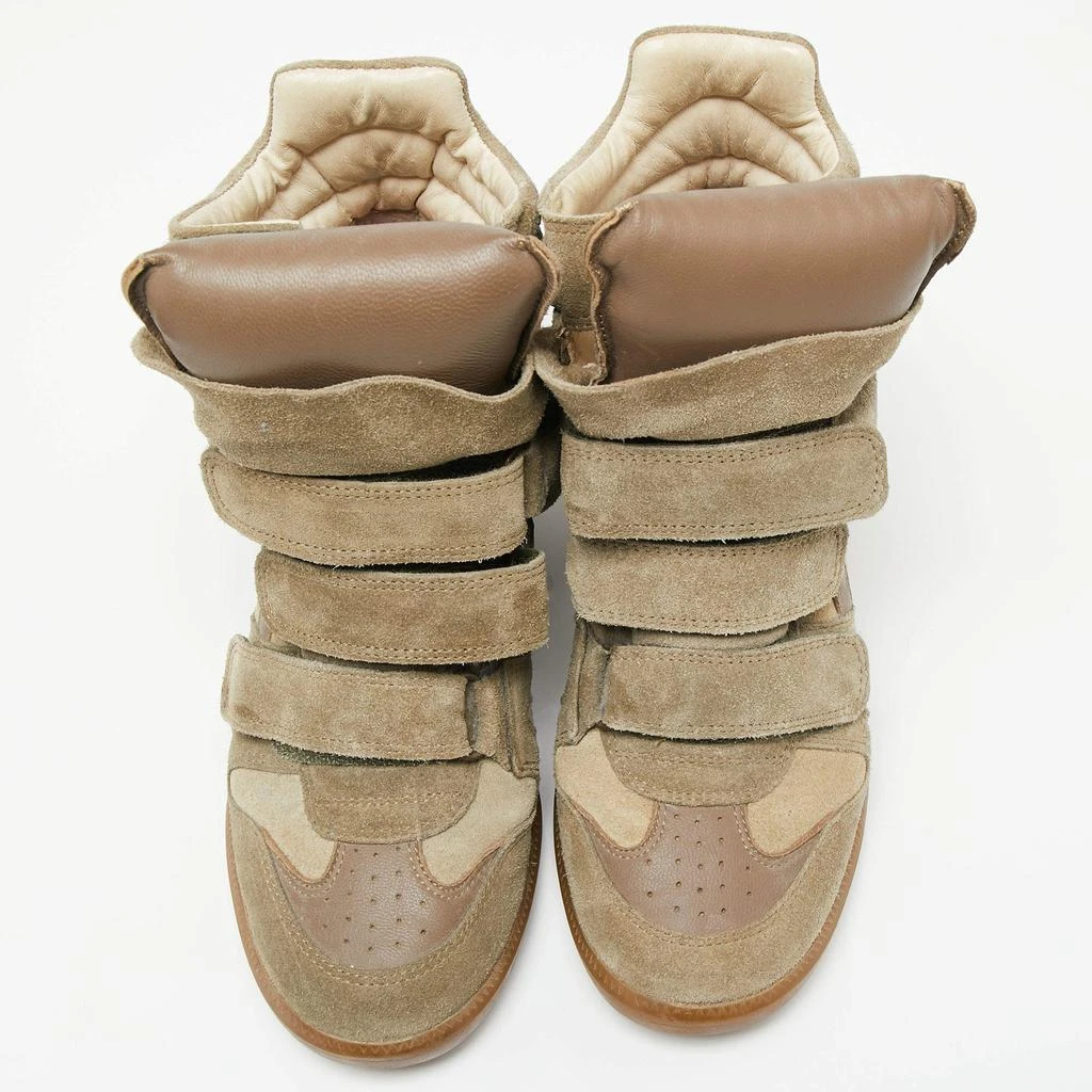 商品[二手商品] Isabel Marant|Isabel Marant Green Suede And Leather High Top Sneakers Size 38,价格¥1010,第3张图片详细描述