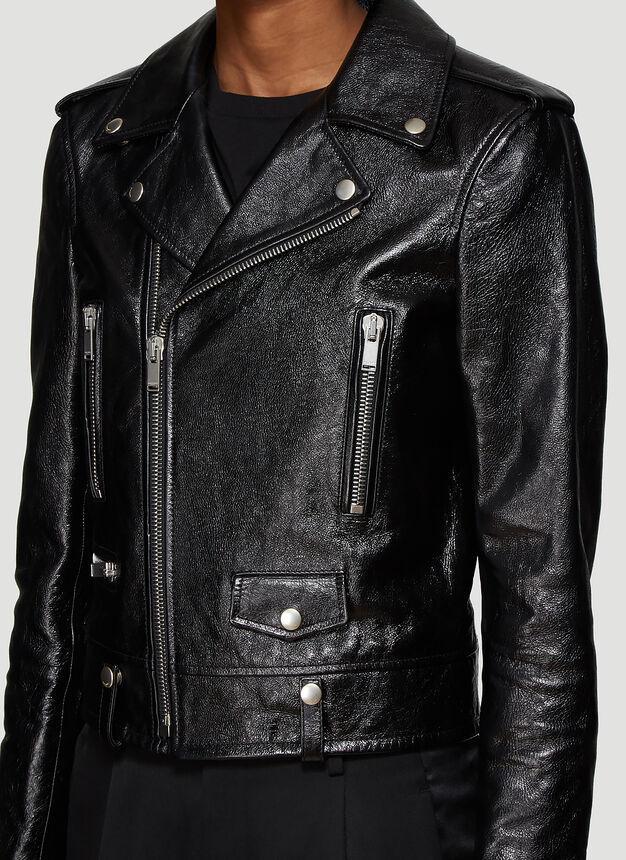 商品Yves Saint Laurent|Motorcycle Leather Jacket in Black,价格¥36508,第7张图片详细描述