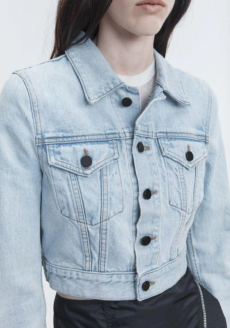商品Alexander Wang|BARE CROPPED DENIM JACKET,价格¥1190,第4张图片详细描述