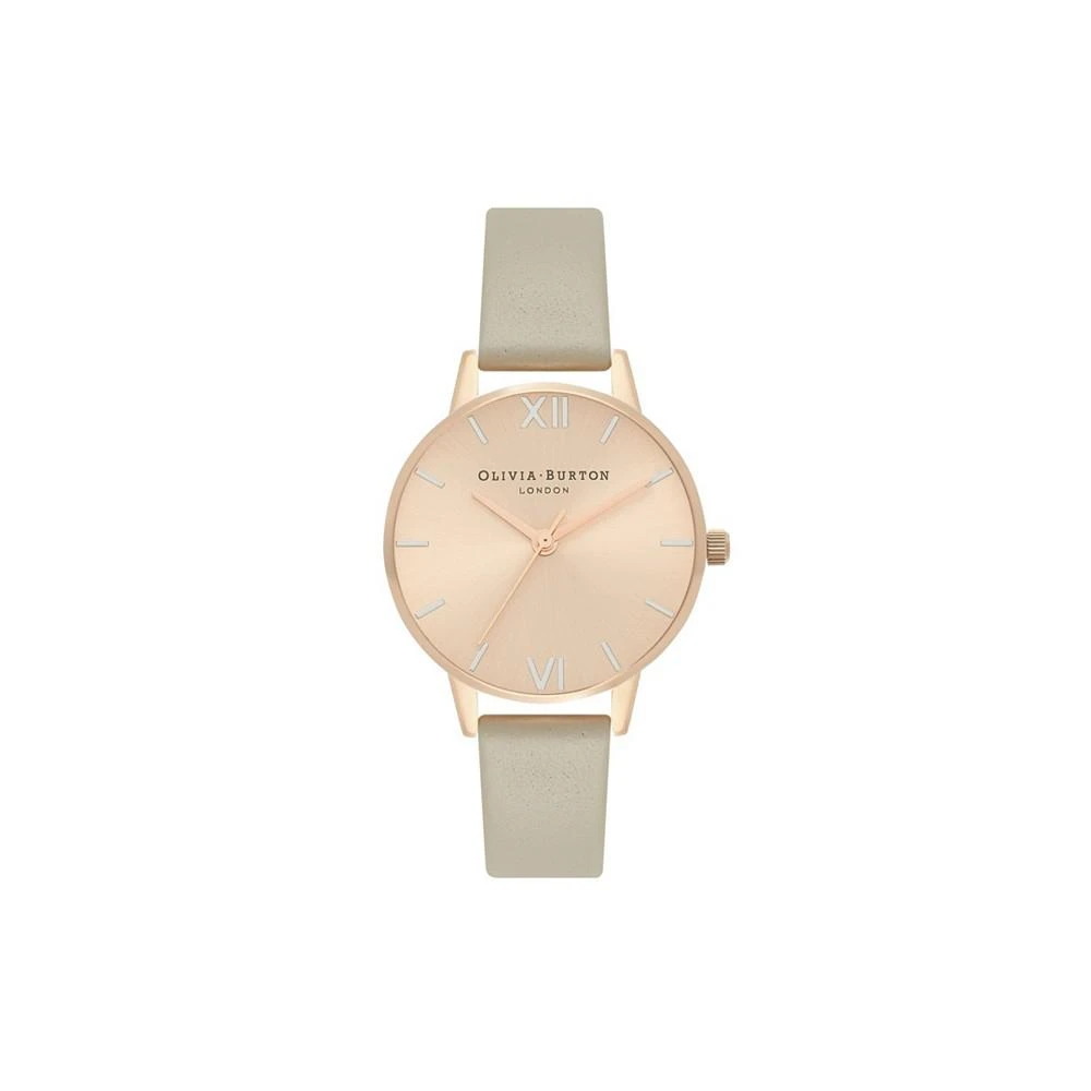 商品Olivia Burton|Women's The England Gray Leather Strap Watch, 30mm,价格¥618,第1张图片