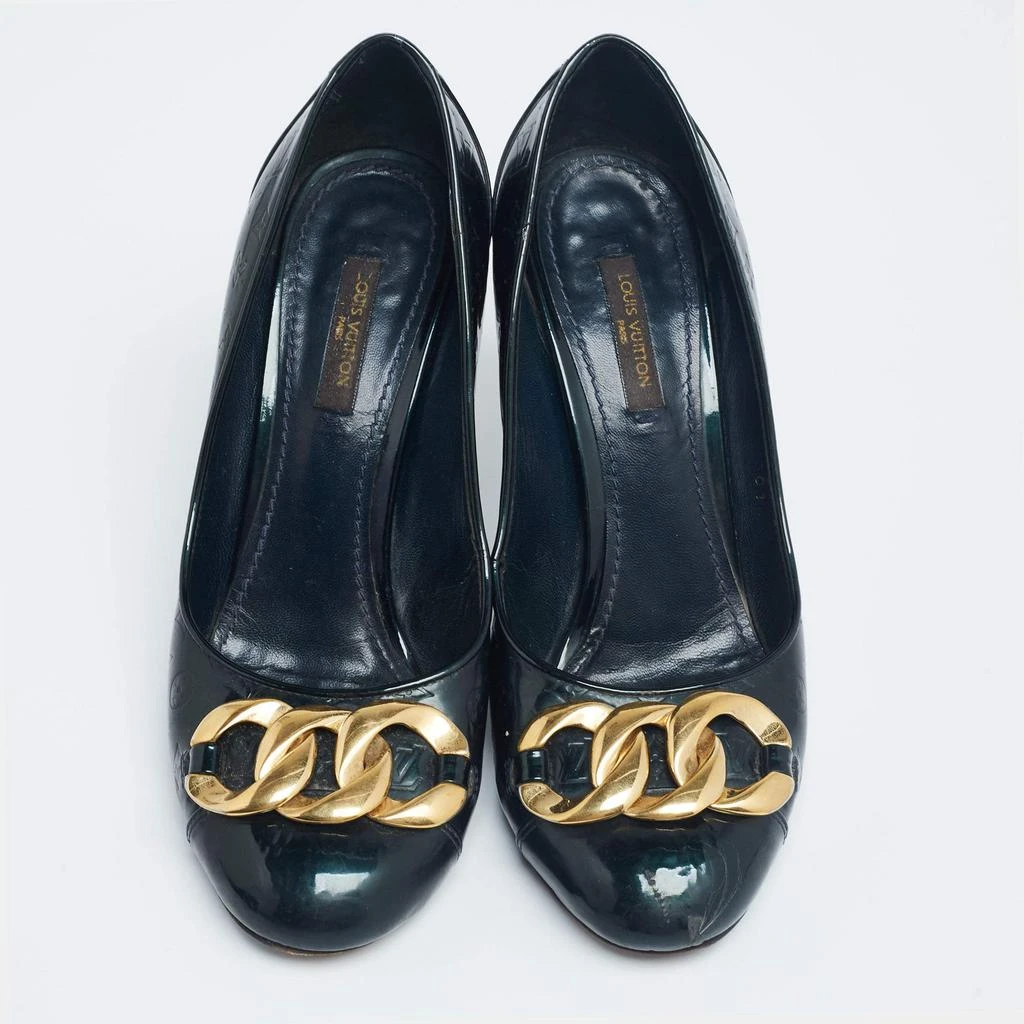 商品[二手商品] Louis Vuitton|Louis Vuitton Green Patent Monogram-Vernis-Claudia-Pumps  Size 38,价格¥2097,第3张图片详细描述