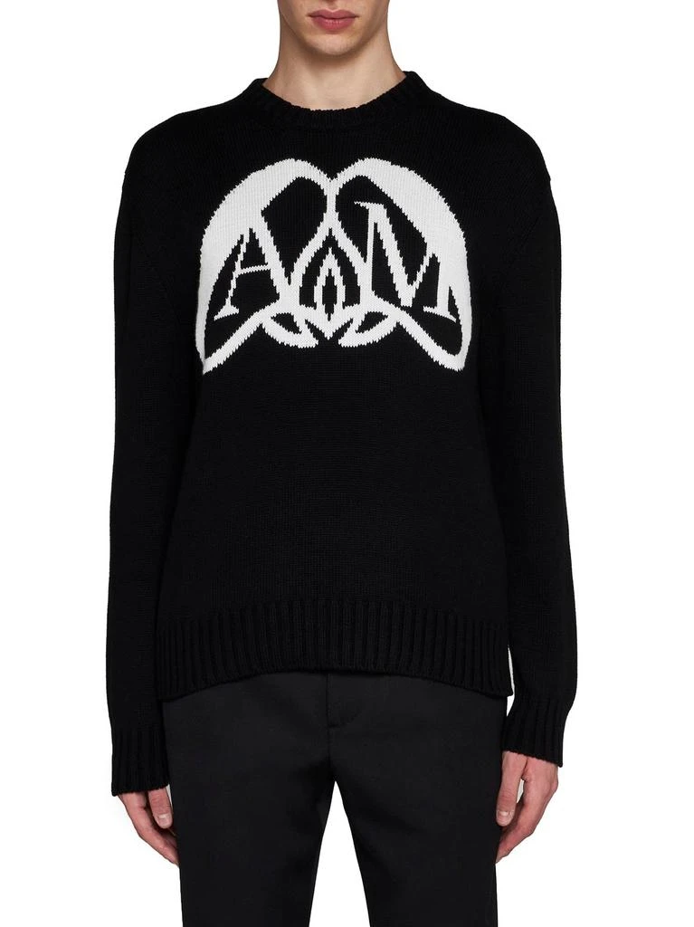 商品Alexander McQueen|Alexander McQueen Logo Printed Crewneck Sweatshirt,价格¥2823,第2张图片详细描述