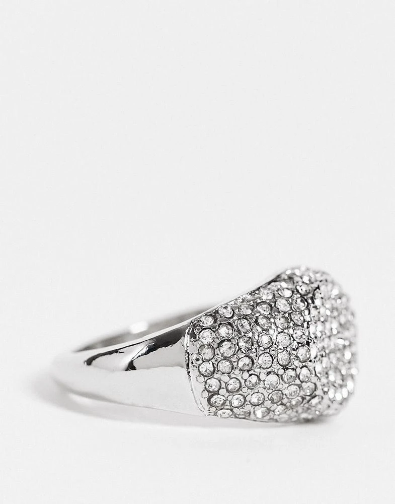 商品Reclaimed Vintage|Reclaimed Vintage inspired unisex y2k sparkly ring in silver,价格¥65,第3张图片详细描述
