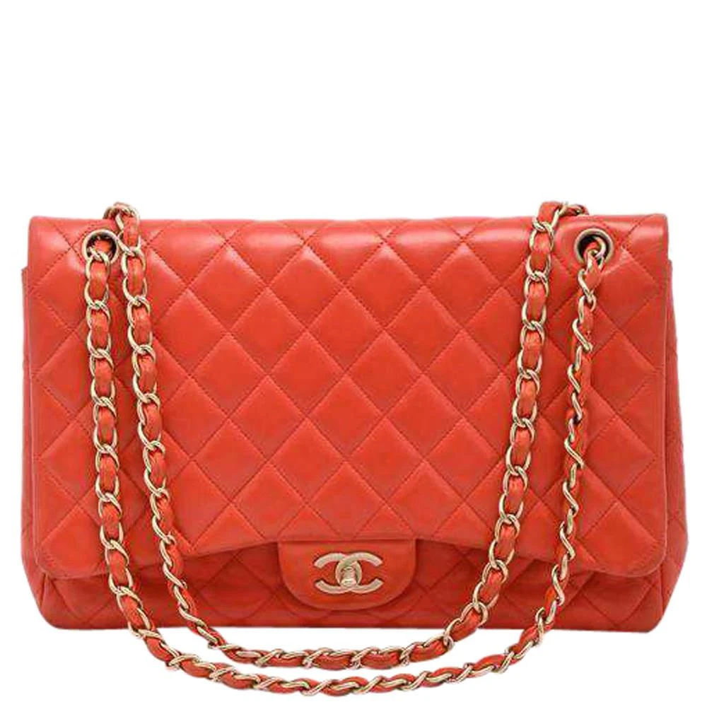 Chanel Coral Quilted Leather Jumbo Classic Flap Bag 商品