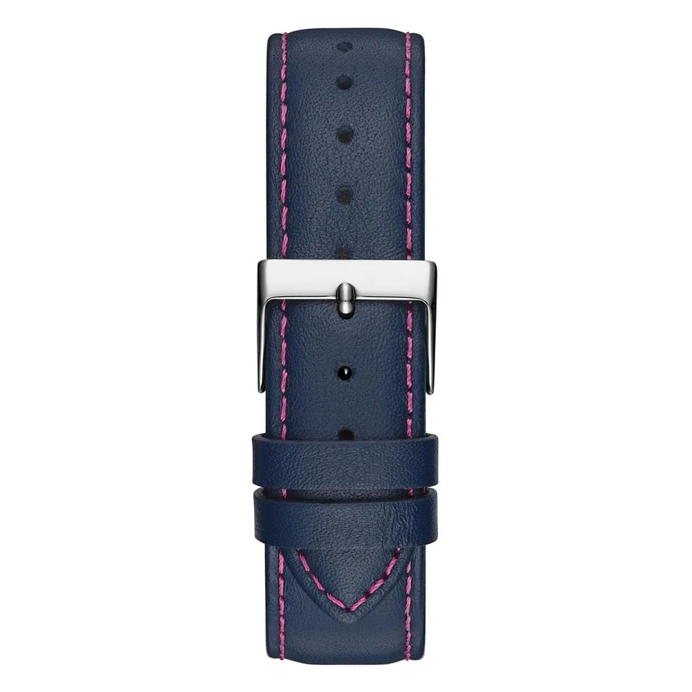 商品GUESS|Women's Quartz Navy Leather Logo Strap Watch 36mm,价格¥564,第3张图片详细描述