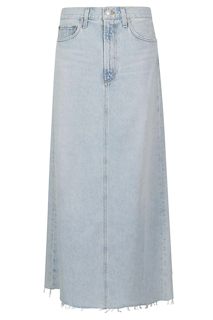 商品AGOLDE|AGOLDE Mid-Rise Frayed Edge Denim Skirt,价格¥1326,第1张图片