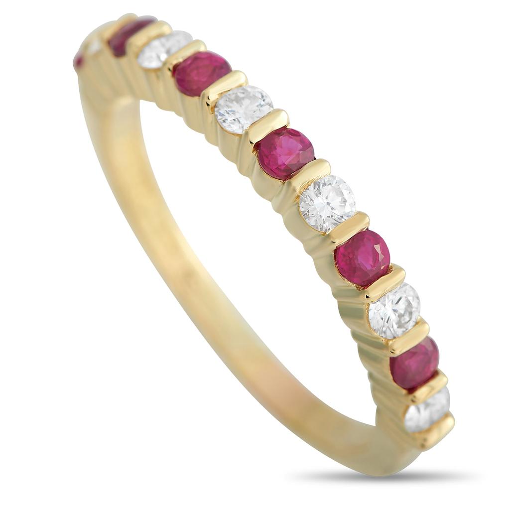Tiffany & Co. 18K Yellow Gold 0.20 ct Diamond and Ruby Ring商品第1张图片规格展示